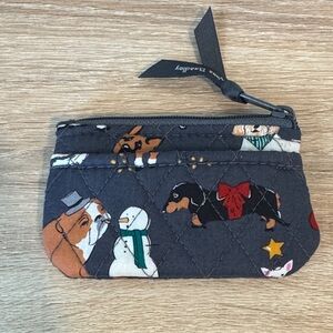 Vera Bradley Quilted Dog and Snowman Coin Pouch